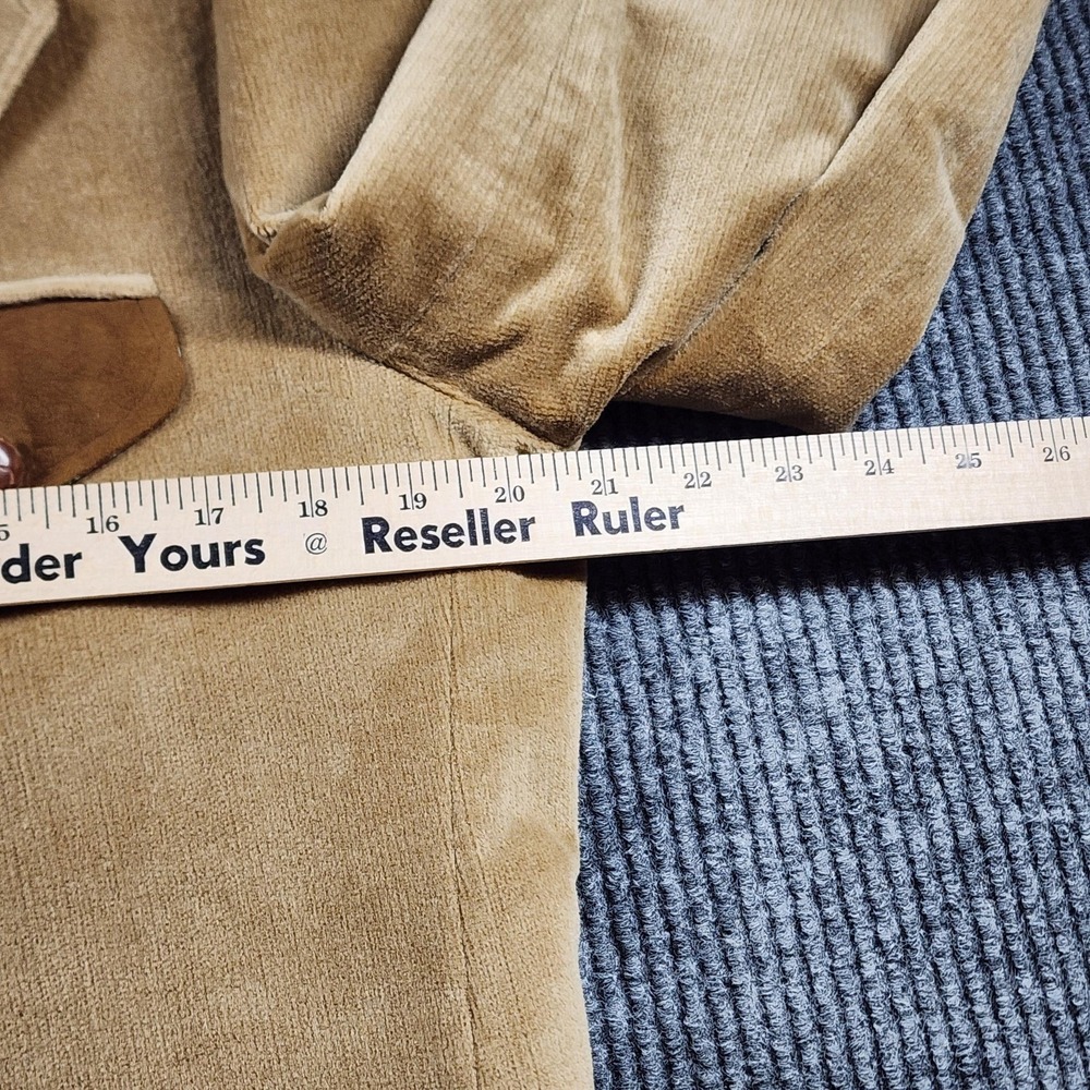 Vintage Towncraft Blazer 40R Tan Corduroy Sport Coat Suede Trim Western Jacket - Picture 8 of 15